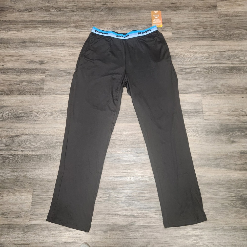 NWT Papi Lounge Pants Soft Touch Brushed Jersey‎ Sleepwear Black Blue Large